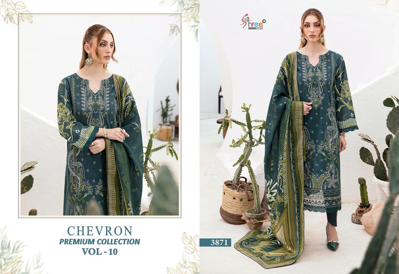 Chevron Premium Collection Vol 10 By Shree Cotton Pakistani Suits Exporters In India